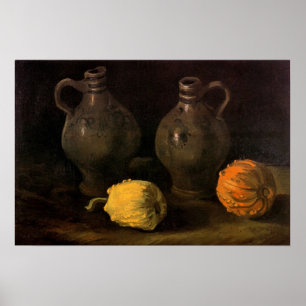 Zwei Jars und zwei Pumpkins von Vincent van Gogh Poster