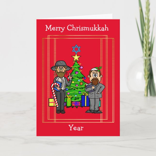 Zwei jüdische Typ Chrismukkah Card Karte (Vorderseite)