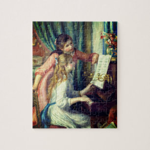 Zwei junge Mädchen am Klavier von Renoir: