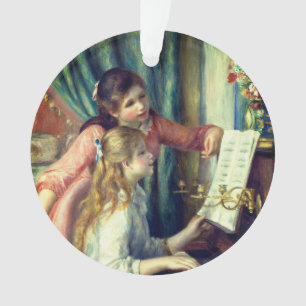 Zwei junge Mädchen am Klavier von Renoir: Weihnach Ornament