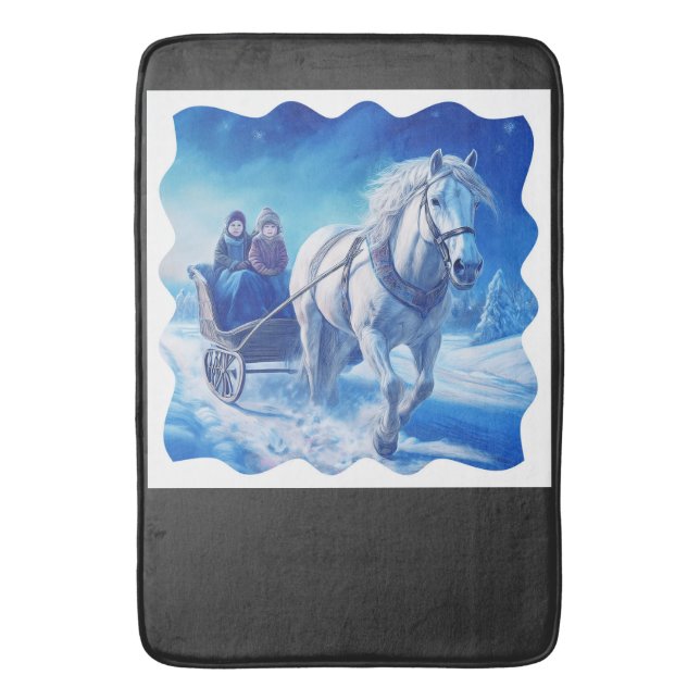 Zwei junge Mädchen auf einer schneebedeckten Schli Badematte (Vorderseite Vertikal)