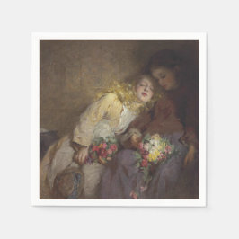 Zwei junge Mädchen kehren Zuhause zurück Serviette