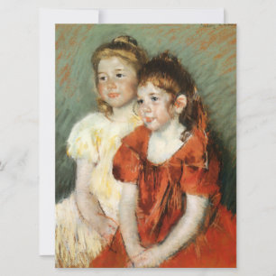 Zwei junge Mädchen (von Mary Cassatt) Karte