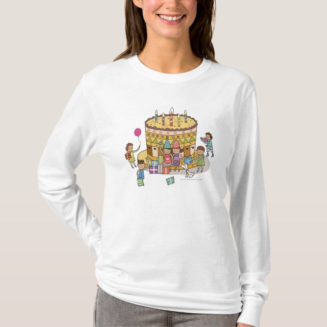 Zwei Jungen und drei Mädchen in einem T-Shirt (Vorderseite)