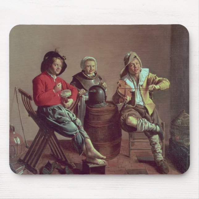 Zwei Jungen und ein Mädchen, das Musik, 1629 macht Mousepad (Vorne)