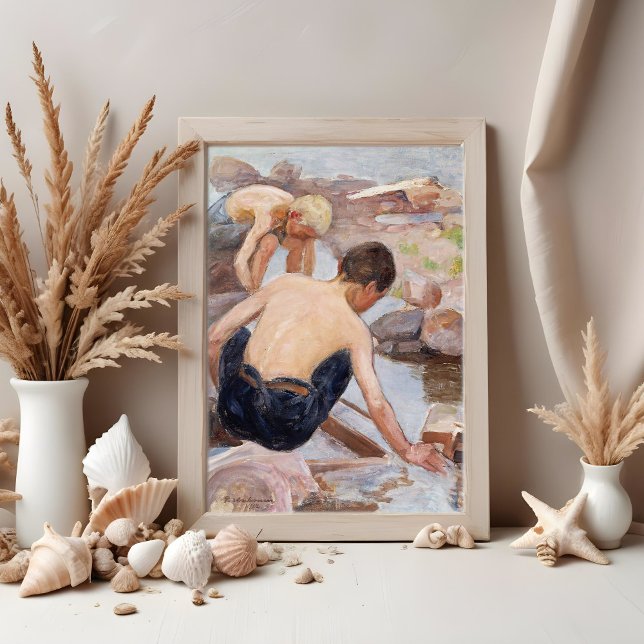 Zwei Jungs am Ufer, Pekka Halonen Poster (Von Creator hochgeladen)