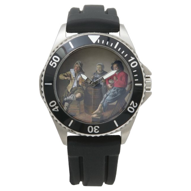 Zwei Jungs und eine Girl Making Music (Musiker) Armbanduhr (Vorderseite)