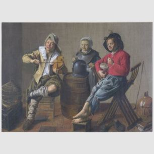 Zwei Jungs und eine Girl Making Music (Musiker) Seidenpapier