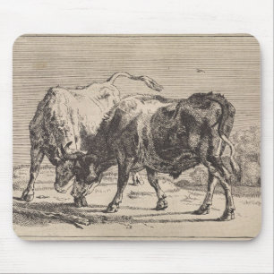 Zwei Kampfstiere (von Paulus Potter) Mousepad