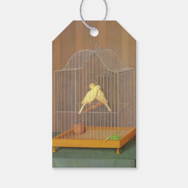 Zwei Kanaren in einem Käfig (von Antonio Donghi) Geschenkanhänger (Vorderseite)