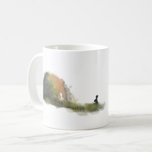 Zwei Kaninchen auf dem Feld Kaffeetasse (Vorderseite Links)
