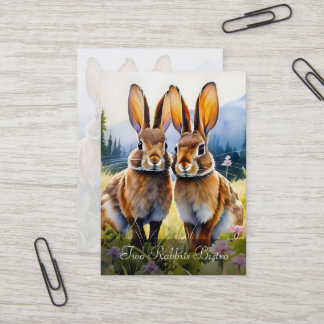 Zwei Kaninchen in einer Bergwiese individuell anpa Visitenkarte