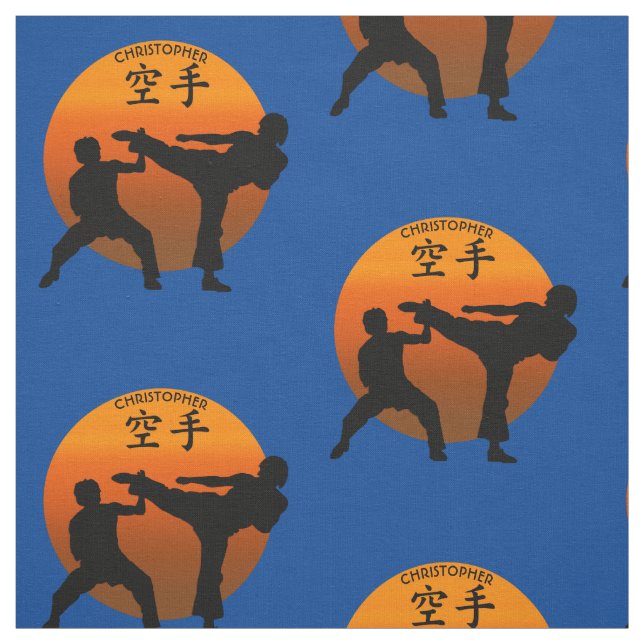Zwei Karate-Kämpfer mit aufgehende Sonne Stoff (Muster)