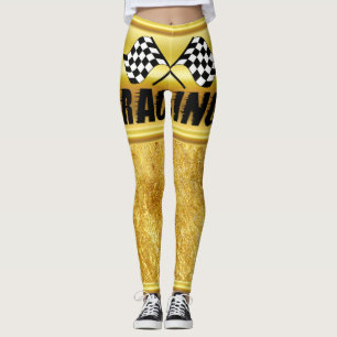 Zwei karierte Rennfahnen für den Wettbewerb gewinn Leggings