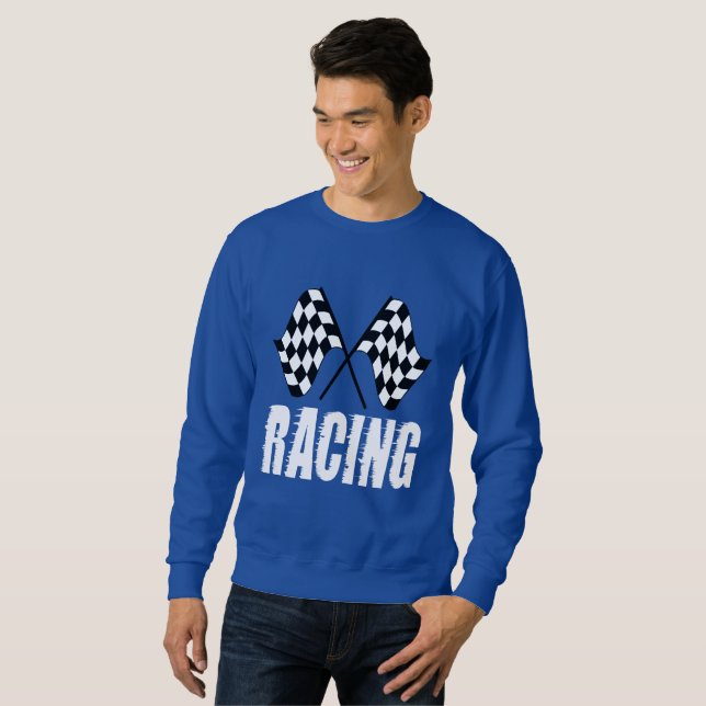 Zwei karierte Rennflaggen für den Wettbewerb 5 Sweatshirt (Vorne ganz)