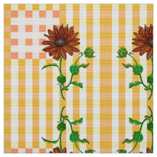 Zwei Karierte Sonnenblumen Stoff