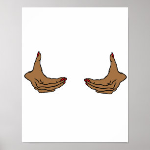 Zwei karikierte schwarze weibliche Hände, die die Poster
