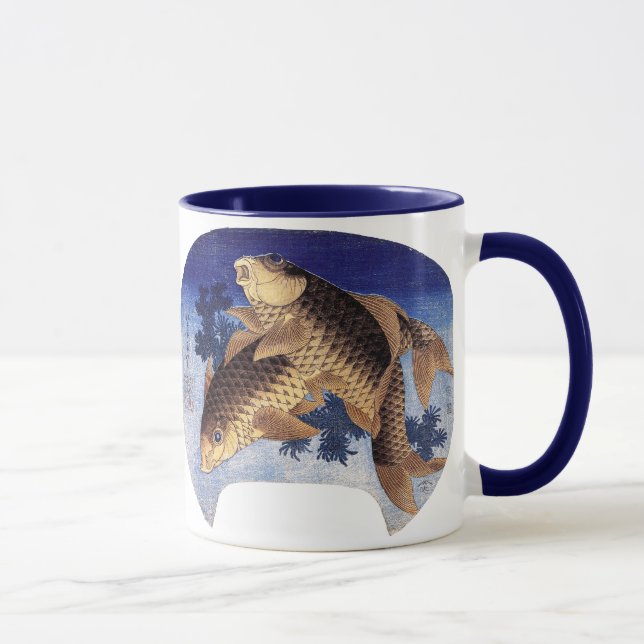 Zwei Karpfen, Hokusai Tasse (Rechts)