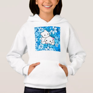 Zwei Kätzchen auf blauem Hintergrund Hoodie