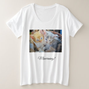 Zwei Kätzchen Foto vorne, hinten Herz Pfote, Große Größe T-Shirt