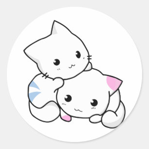 Zwei Kätzchen Runder Aufkleber