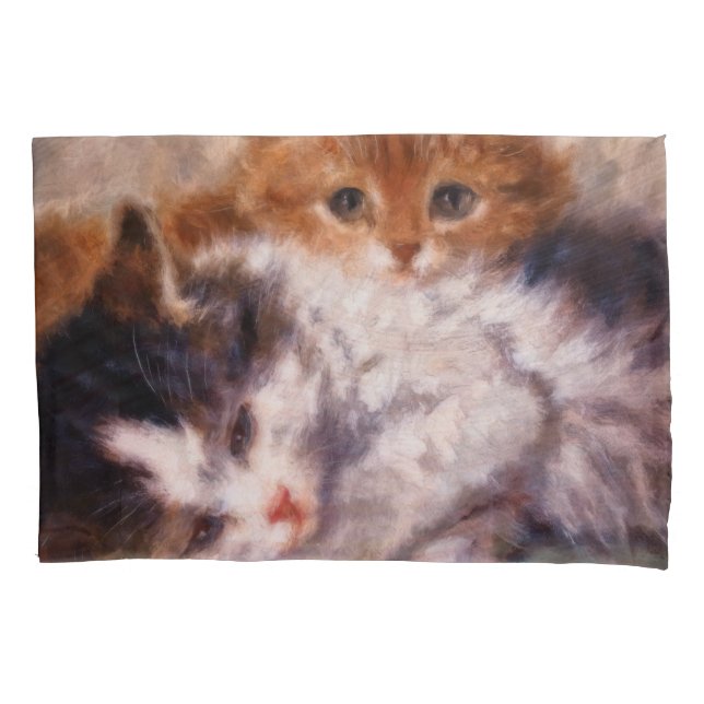 Zwei KätzchenSnuggle durch Henriëtte Ronner-Knip Kissenbezug (Vorderseite)
