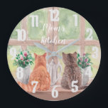 Zwei Katzen am Fenster Landschaftliche Blume Große Wanduhr<br><div class="desc">Was für eine landschaftliche Wanduhr - zwei Katzen sitzen am Fenster und schauen in das Grün der Landschaft mit den Vasen von Blume. Genießen Sie die schöne Uhr für sich selbst oder als Geschenk. Wenn Sie Fragen haben, schicken Sie uns einfach einen Chat oder eine E-Mail an charmdesignstudio@rcn.com und wir...</div>