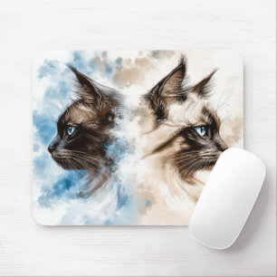 Zwei Katzen Aquarell Mousepad