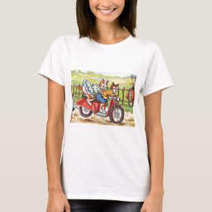 Zwei Katzen auf einem Motorrad T-Shirt