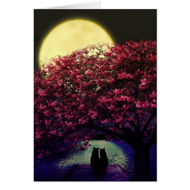 Zwei Katzen, die den Mondschein bewundern (Vorne)