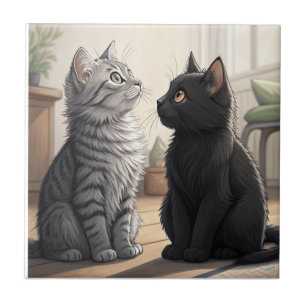 Zwei Katzen Fliese