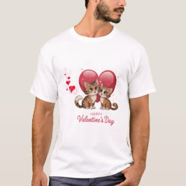Zwei Katzen glücklich Valentine T-Shirt