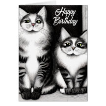 Zwei Katzen Happy Birthday Grußkarte