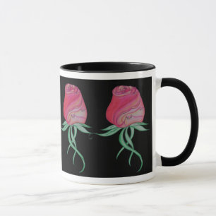 Zwei Katzen in einem Rose-Schwarzen Tasse