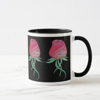 Zwei Katzen in einem Rose-Schwarzen Tasse