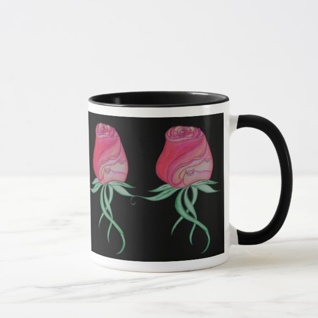 Zwei Katzen in einem Rose-Schwarzen Tasse (Rechts)