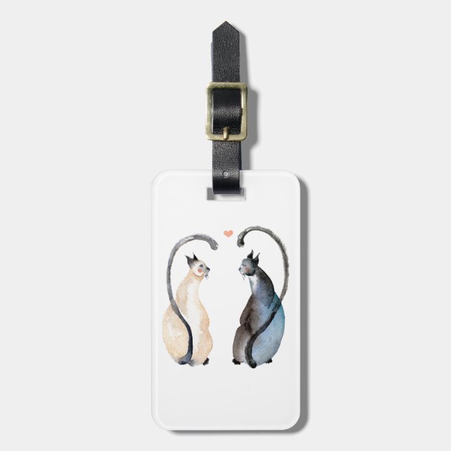 Zwei Katzen in Liebe Gepäckanhänger (Vorderseite vertikal)