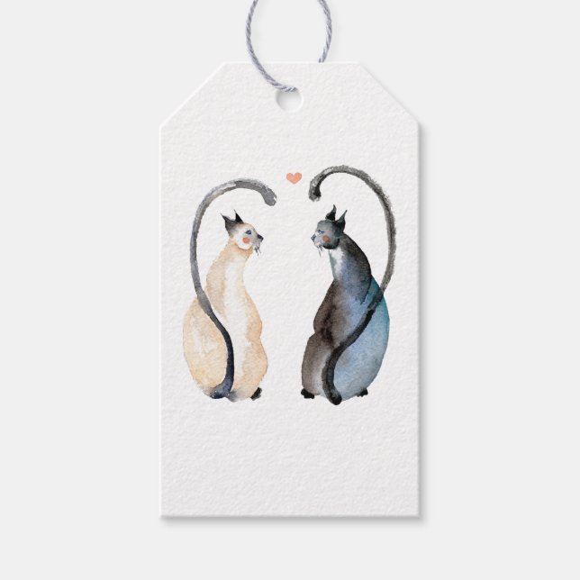 Zwei Katzen in Liebe Geschenkanhänger (Vorderseite)
