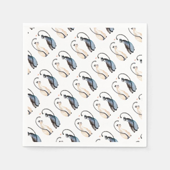 Zwei Katzen in Liebe Serviette (Vorderseite)