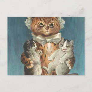 Zwei Katzen Louis Wain Postkarte