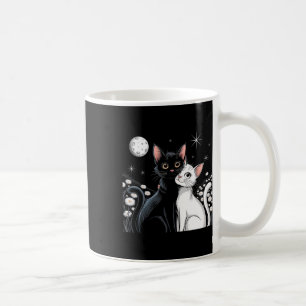 Zwei Katzen Paar Mond Liebe Umarmen Valentinstag K Kaffeetasse