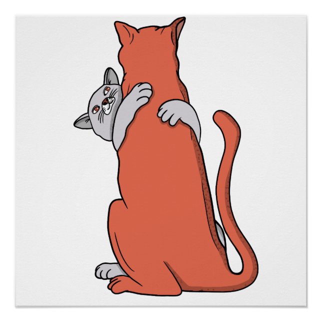 Zwei Katzen schließen Freundschaft Poster (Vorderseite)