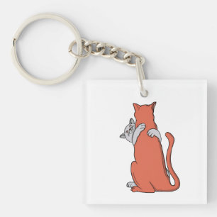 Zwei Katzen schließen Freundschaft Schlüsselanhänger