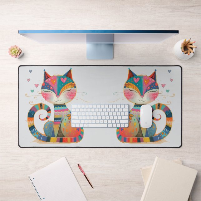Zwei Katzen Schreibtischunterlage (Büro 1)