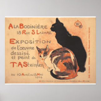 Zwei Katzen T.A. Steinlen französisches Art Nouvea Poster