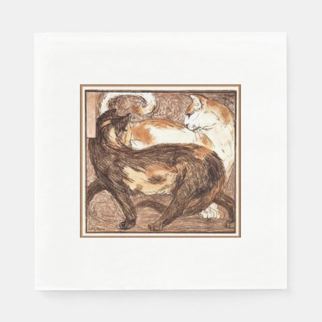 Zwei Katzen (von Franz Marc) Serviette (Vorderseite)