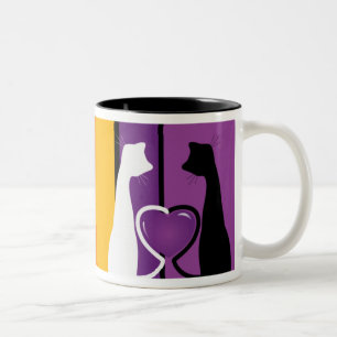 Zwei Katzen Zweifarbige Tasse