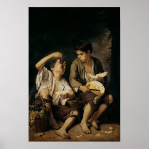 Zwei Kinder, die eine Melone und Trauben, 1645-46 Poster