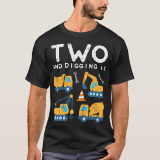 Zwei Kinder und Graben es Bau LKW 2ND Bi T-Shirt