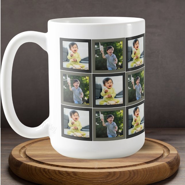 Zwei Kindermuster Muster Zwei Foto-Quadrate Kaffeetasse (Von Creator hochgeladen)